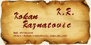 Kokan Ražnatović vizit kartica
